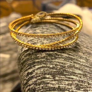 Crystal Avenue brand gold finish stretch bracelet
